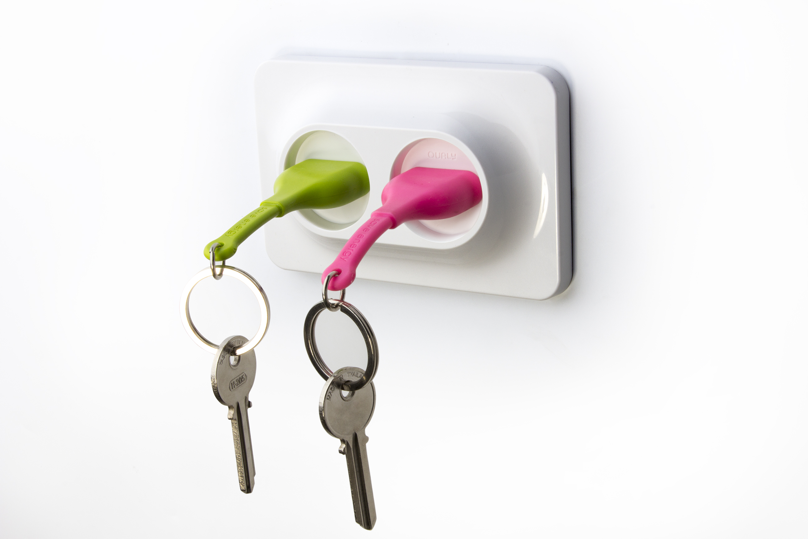 DOUBLE UNPLUG KEY RING (ONE GREEN ONE BLACK)_BLACK