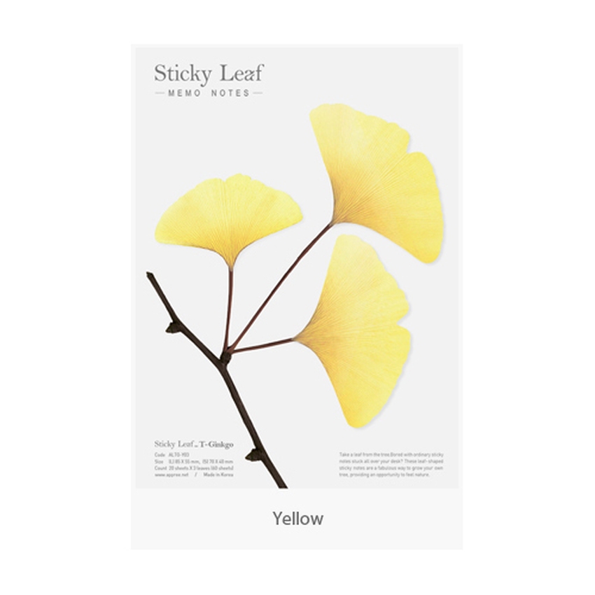 STICKY LEAF_TRACING GINKO_Large (Sticky Notes)