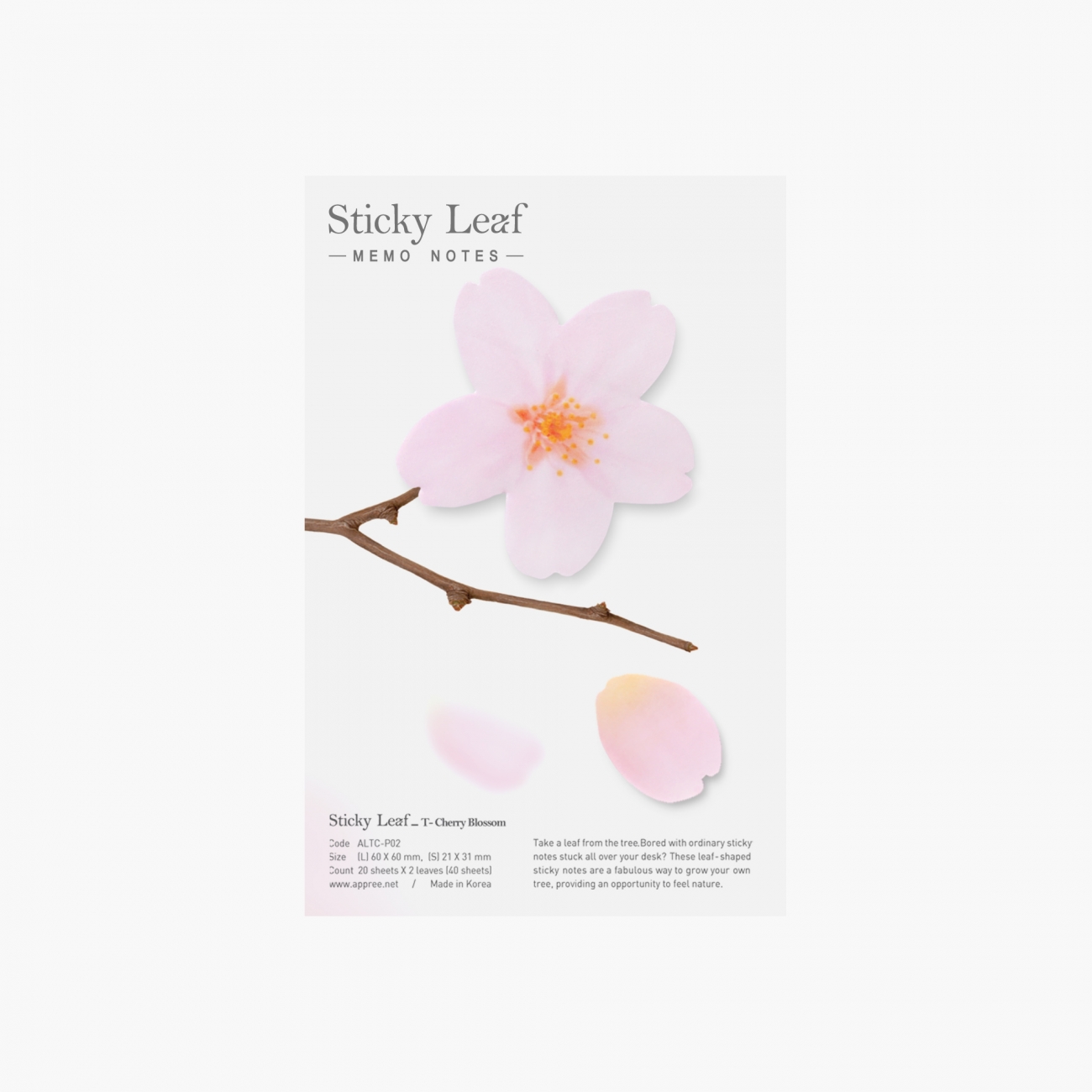 STICKY LEAF_TRACING CHERRY BLOSSOM _Medium (Sticky Notes)