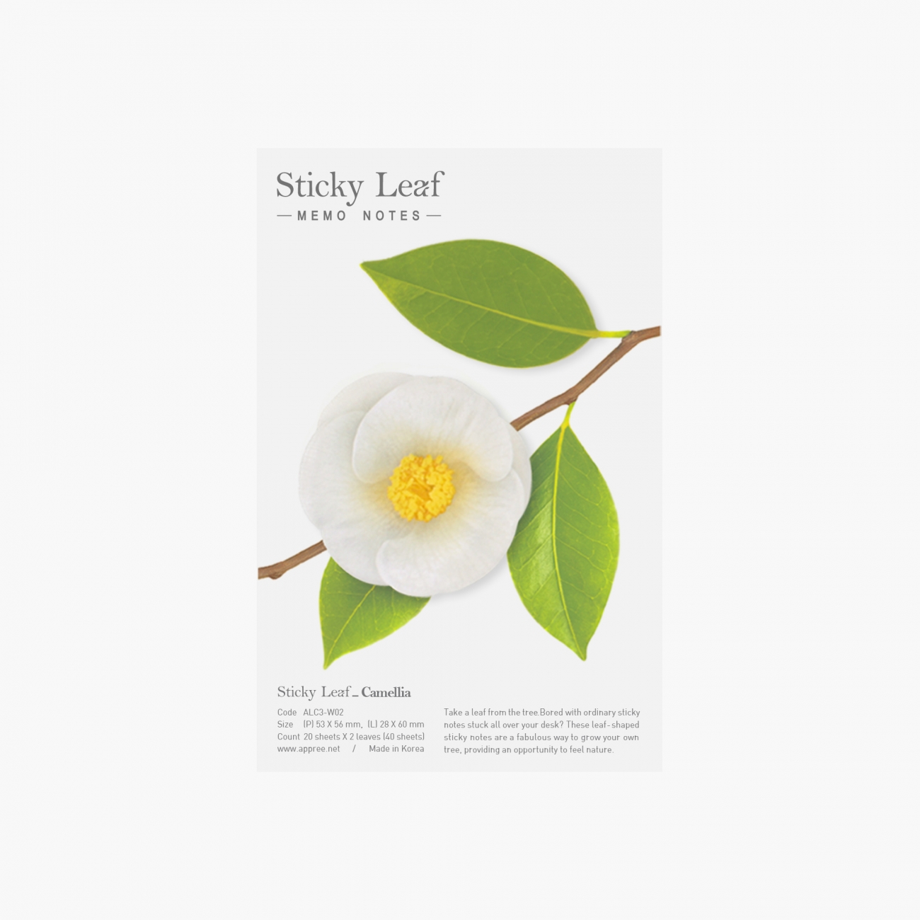 STICKY LEAF_CAMELLIA_ Medium (Sticky Notes)