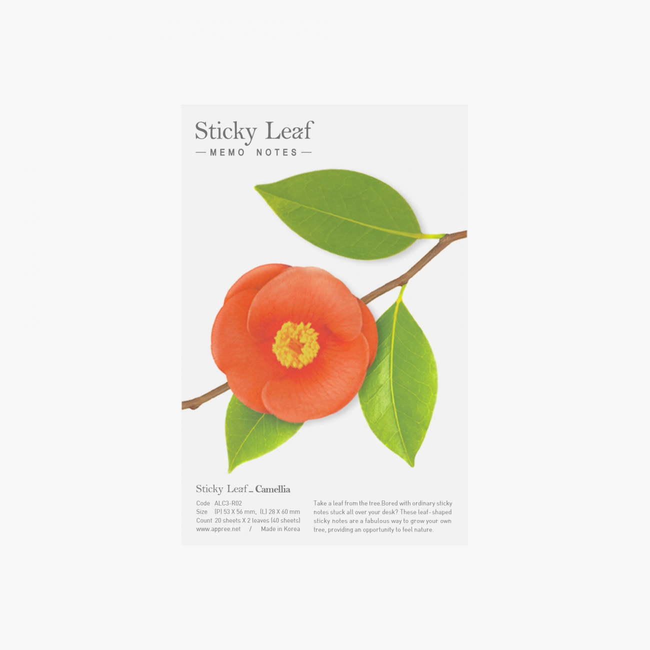 STICKY LEAF_CAMELLIA_ Medium (Sticky Notes)